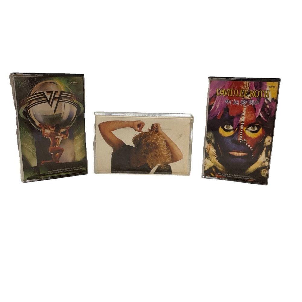 Van Halen 5150 Sammy Hagar S/T & David Lee Roth Eat Em & Smile 3 Cassette Tapes